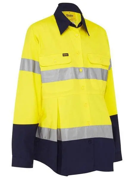Women's Taped Hi Vis Maternity Drill Shirt BLM6456T - City Workwear